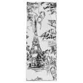 Zwart-wit Parijs Eiffel Toile Wijn Cadeautas (Voorkant)