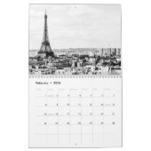 Zwart-wit Parijse huisdecoratie Kalender (Feb 2026)