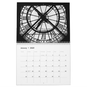 Zwart-wit Parijse huisdecoratie Kalender