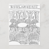Zwart-wit Paris Cafe Boulangerie Briefkaart (Voorkant)