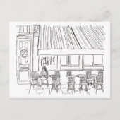 Zwart-wit Paris Cafe Briefkaart (Voorkant)