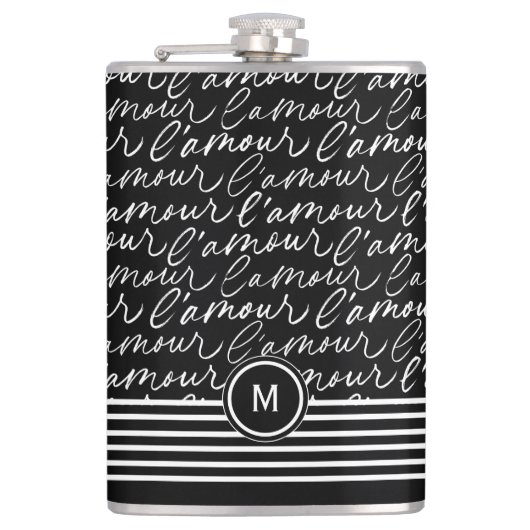 Zwart & Wit 'Paris dreaming' Heupfles (Voorkant)