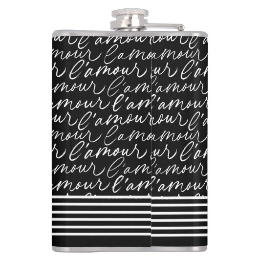 Zwart & Wit 'Paris dreaming' Heupfles (Achterkant)