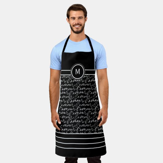 Zwart-wit 'Paris dreaming' monogram Schort (Gedragen)