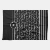 Zwart-wit 'Paris dreaming' monogram Theedoek (Horizontaal)