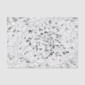  Zwart-wit Paris Frankrijk Kaart Decoupage Tissuepapier (Voorkant)