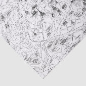 Zwart-wit Paris Frankrijk Kaart Decoupage Tissuepapier (Detail)