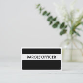 Zwart wit Parole Officer visitekaartjes (Staand voorkant)