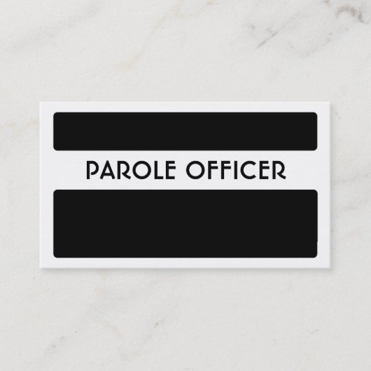Zwart wit Parole Officer visitekaartjes (Voorkant)