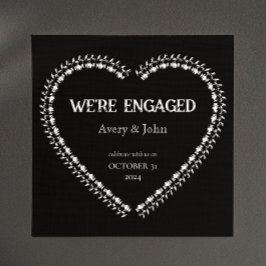 Zwart-wit Party Gotisch Verloving Kaart