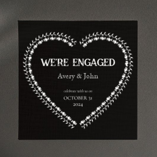 Zwart-wit Party Gotisch Verloving Kaart