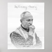 Zwart-wit pasfoto voor uitvaartonplechtigheid poster (Voorkant)