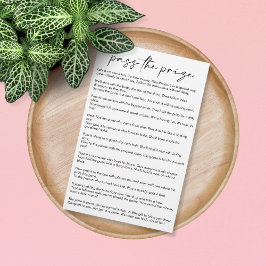 Zwart-wit Pass de prijs Vrijgezellenfeest spel