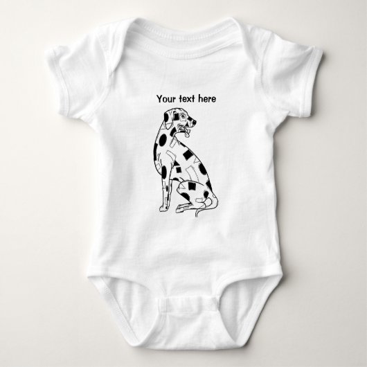 Zwart-wit Patchwork Dalmatian Romper (Voorkant)