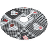 Zwart wit patchwork harten naadloos. kerstboom rok (Gekanteld)