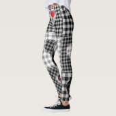 Zwart wit patchwork harten naadloos. leggings (Links)