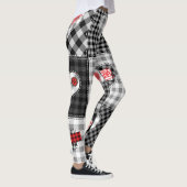 Zwart wit patchwork harten naadloos. leggings (Rechts)