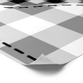 Zwart wit patchwork harten naadloos. poster (Hoek)