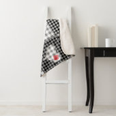 Zwart wit patchwork harten naadloos. sherpa deken (In situ)