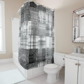 Zwart-wit patchwork Quilt Textielpatroon Douchegordijn (In situ)