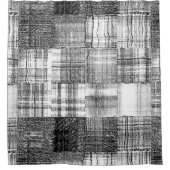 Zwart-wit patchwork Quilt Textielpatroon Douchegordijn (Voorkant)