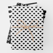 Zwart wit patronen Monogram4 Inpakpapier Vel (In situ)