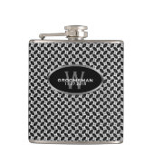 Zwart wit patroon Aangepaste naam Heupfles (Voorkant)