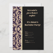 ZWART-WIT PATROON BACHELORPARTY UITNODIGING (Voorkant)