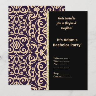 ZWART-WIT PATROON BACHELORPARTY UITNODIGING