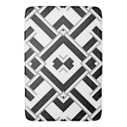 Zwart-wit patroon badmat (Voorkant Verticaal)