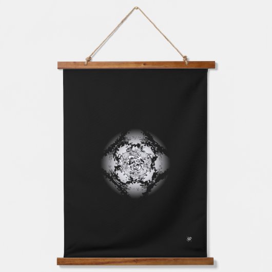 Zwart-wit patroon (bol) hangend wandkleed (Voorkant)