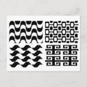 Zwart-wit patroon briefkaart (Voorkant)