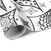 zwart-wit patroon cadeaupapier (Rol Hoek)