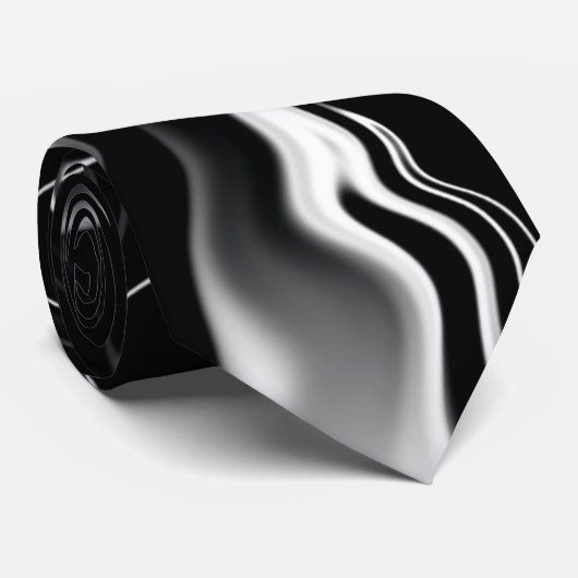Zwart-wit Patroon Clasy Stropdas (Opgerold)