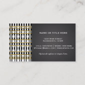 Zwart-wit patroon en Faux Gold Shine Lips Visitekaartje (Achterkant)