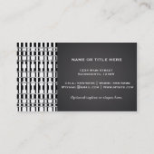 Zwart-wit patroon en Faux Silver Shine Lips Visitekaartje (Achterkant)