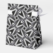 Zwart + Wit Patroon Favor Box | Moderne Tribal Bedankdoosjes (Achterkant)