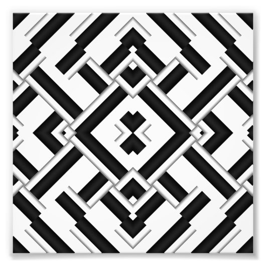 Zwart-wit patroon foto afdruk (Voorkant)