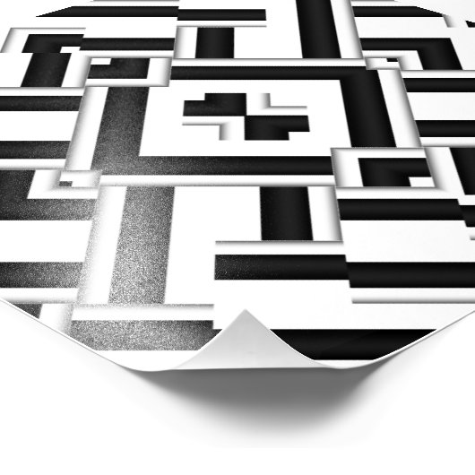 Zwart-wit patroon foto afdruk (Hoek)