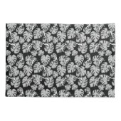 Zwart-wit patroon - gekko's en bladeren kussensloop (Achterkant)