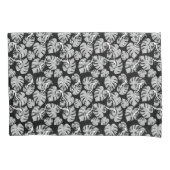 Zwart-wit patroon - gekko's en bladeren kussensloop (Voorkant)