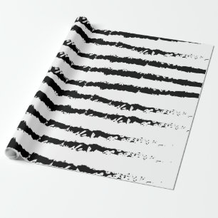 Zwart wit patroon gestript cadeaupapier