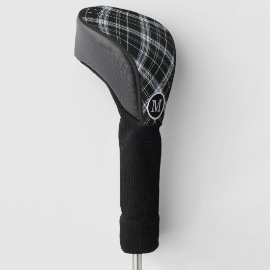 Zwart-wit patroon golfheadcover (Schuin)