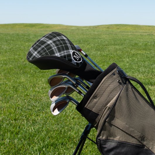 Zwart-wit patroon golfheadcover (Insitu)