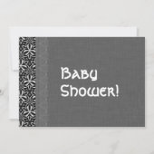 Zwart wit patroon grijs kant neutraal Baby shower Kaart (Achterkant)