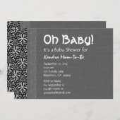 Zwart wit patroon grijs kant neutraal Baby shower Kaart (Voorkant / Achterkant)