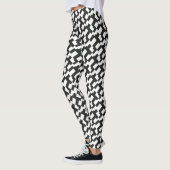 Zwart-wit patroon heeltail Vrouwen Leggings (Links)