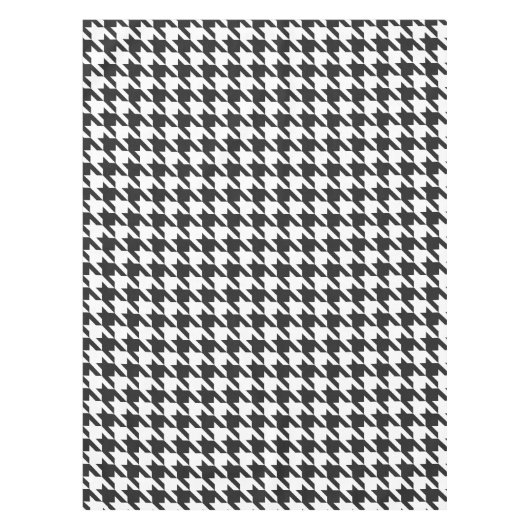 Zwart-wit Patroon Houndstooth Tafelkleed (Voorkant)