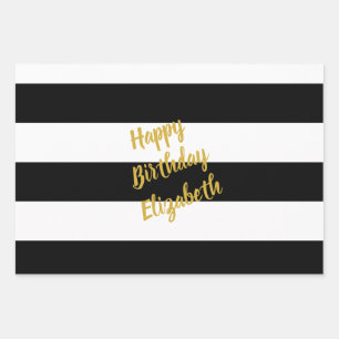 Zwart-wit patroon inpakpapier vel