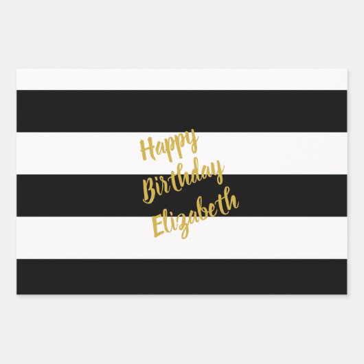 Zwart-wit patroon inpakpapier vel (Voorkant)